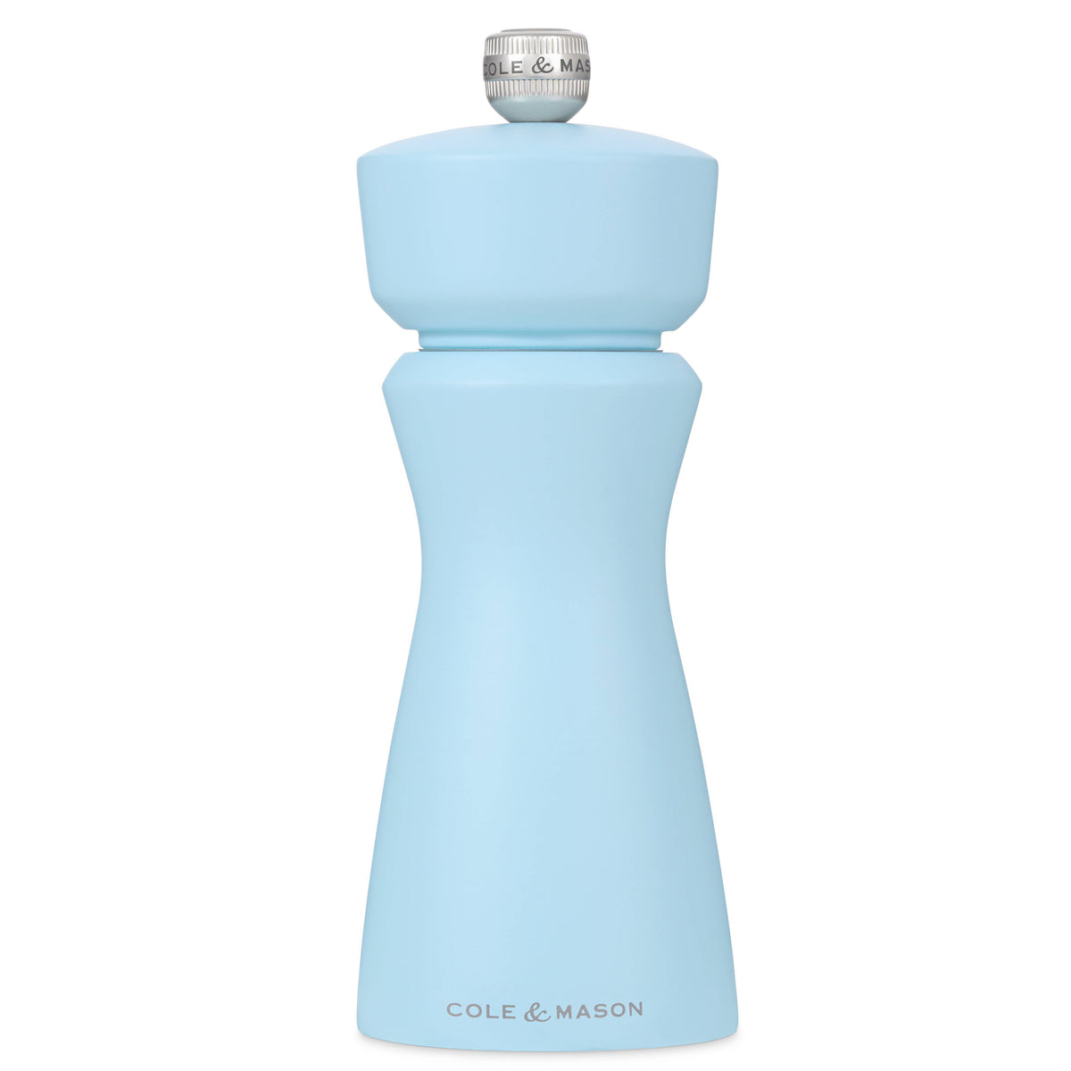 A light blueCole & Mason water bottle with a matching screw-on cap, shown against a plain white background.