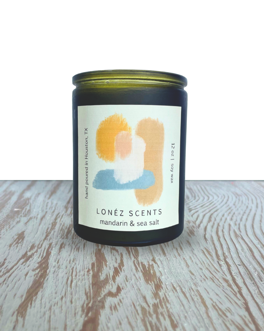 Green Jar Candle with Mandarin & Sea Salt Text