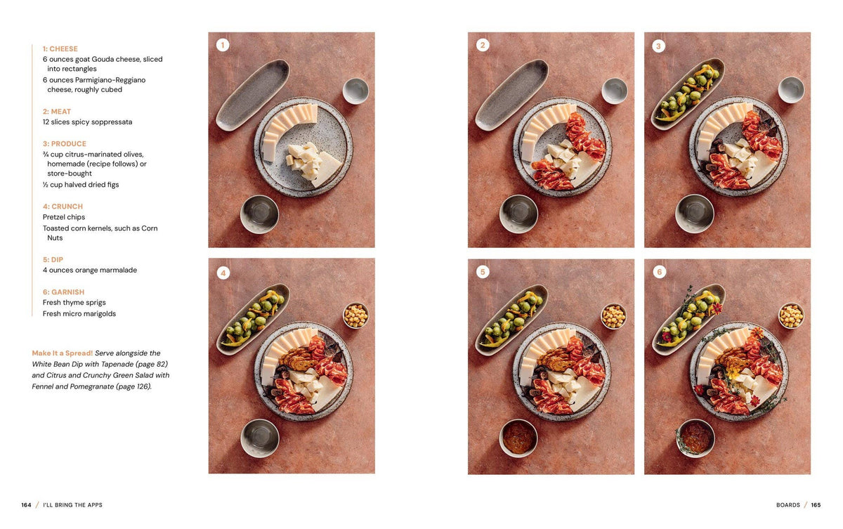 Grid of images showing various food items on plates with a neutral background