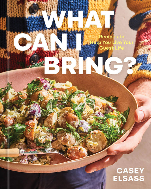 Book cover of 'What Can I Bring?' with a person holding a bowl of salad.